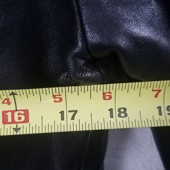 BP Women's Genuine Lamb Skin Leather Jacket Size S Button Front Black pocket - Picture 14 of 15